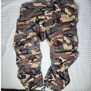 MATCHSTICK Camouflage Cargo Pants Men Casual Military Style Trousers Size 42